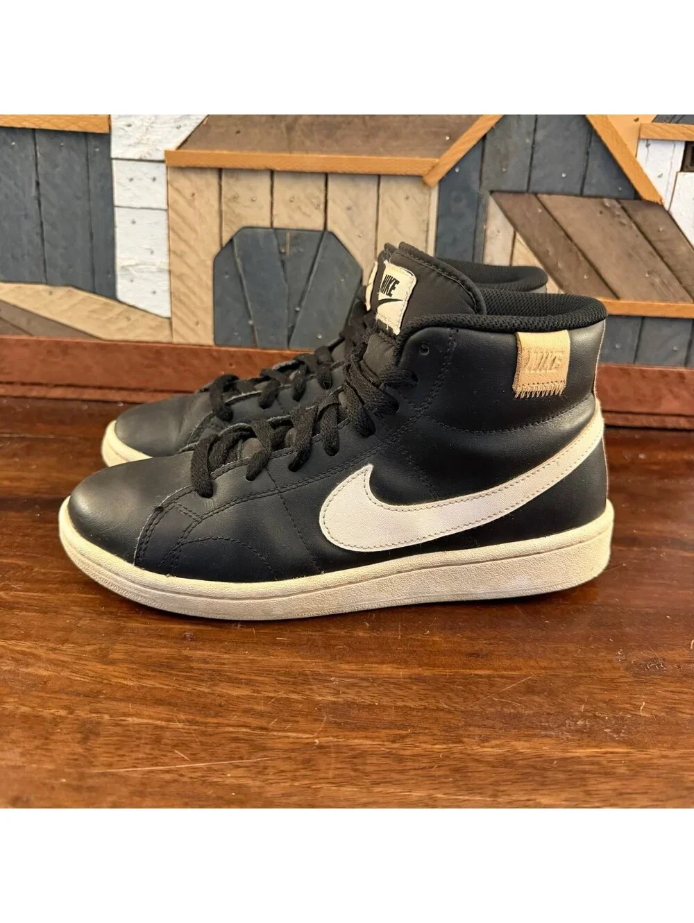 Nike Court Royale 2 Mid Black White Retro Sneakers Women's Size 7.5